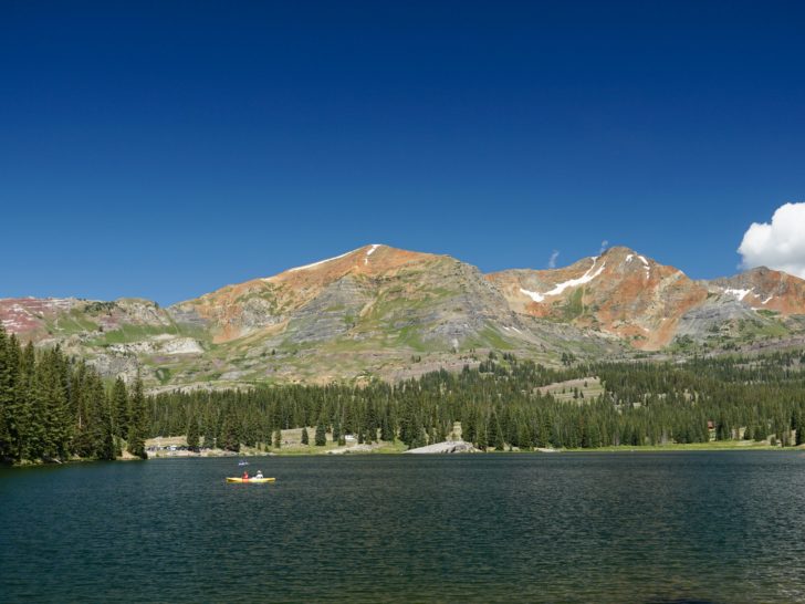 a couple kayakers on Lake Irwin which is one of the best things to do in Crested Butte