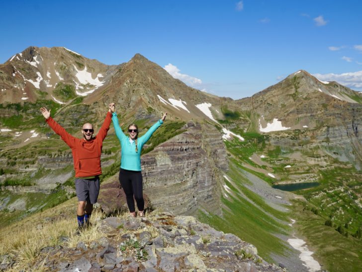 Jake & Emily on top of Scarp Ridge in Crested Butte, CO