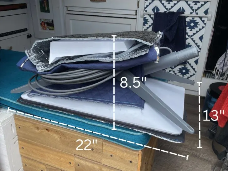 Starlink Standard Dish Storage Dimensions when stowed and stacked.