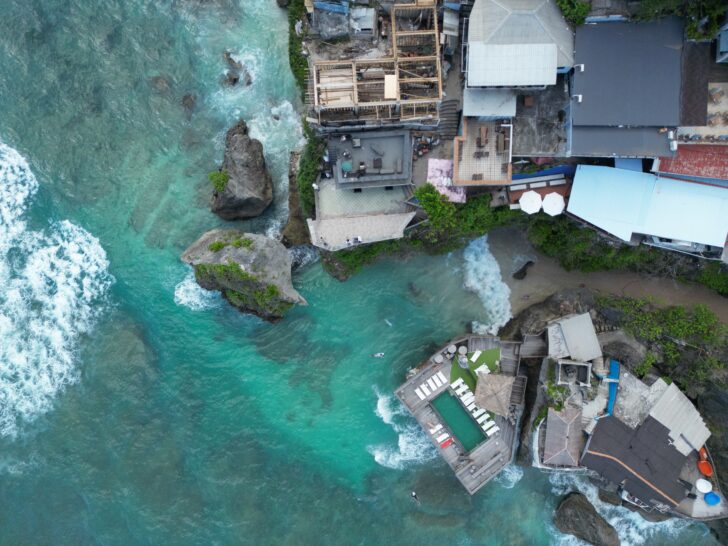 Aerial View of hotels in Bali