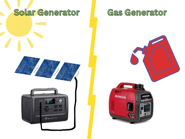 Solar Generator vs Gas Generator Graphic