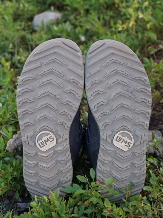 The Lems Outlander outsole has a very aggressive tread.