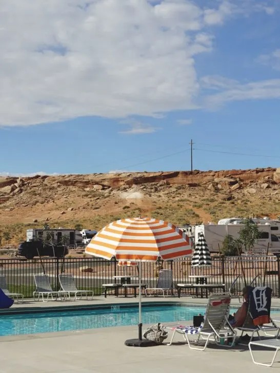 The pool is a nice perk of staying at Roam America Horseshoe Bend.