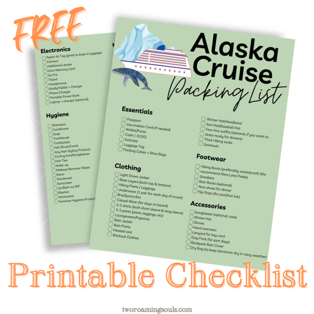 packing list for alaska cruise in early june