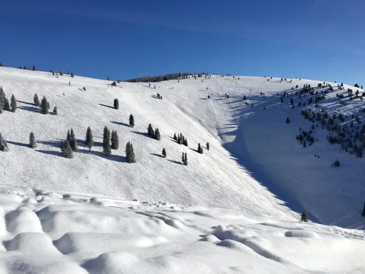 Looking over Sun-Up bowl at the back bowls of Vail Colorado.