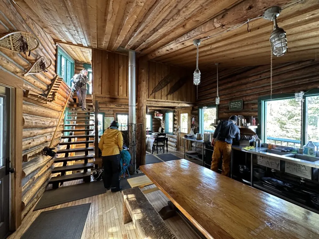 The kitchen of Vance's Cabin ski hut.