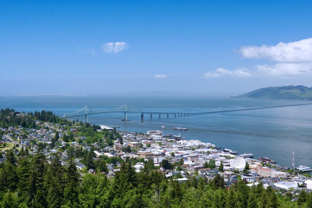 Astoria, Oregon viewed from above.