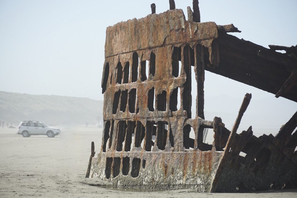 The Peter Iredale Shipwreck at Fort Stevens State Park.