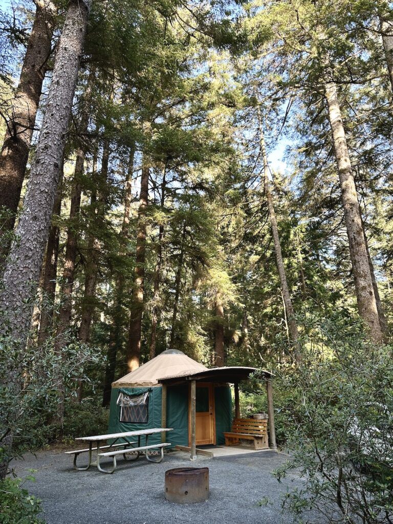 A yurt at Jessie M Honeyman State Campground.