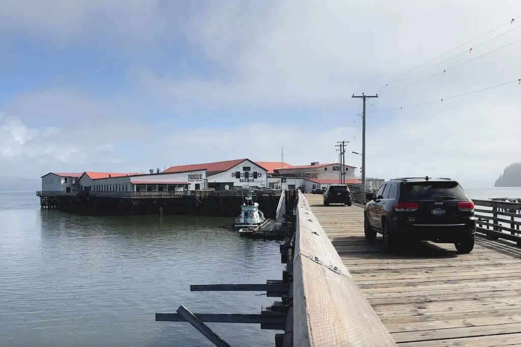 Pier 39 extending out over the water.