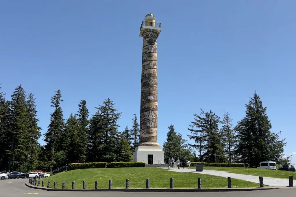 The Astoria Column is an historic tower above town.