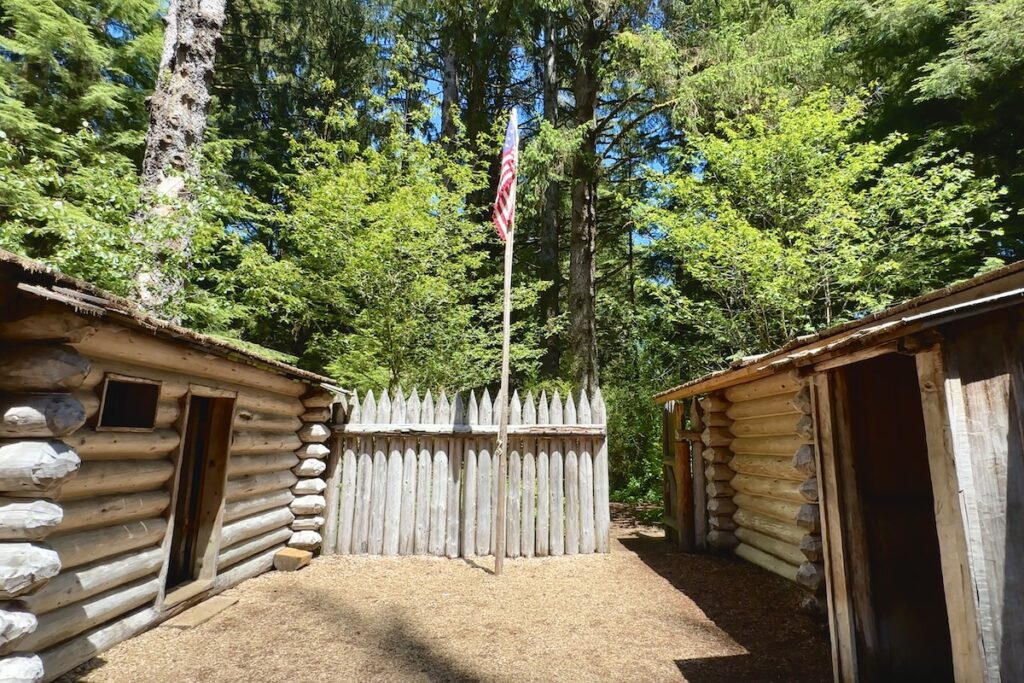 The replica of Fort Clatsop.