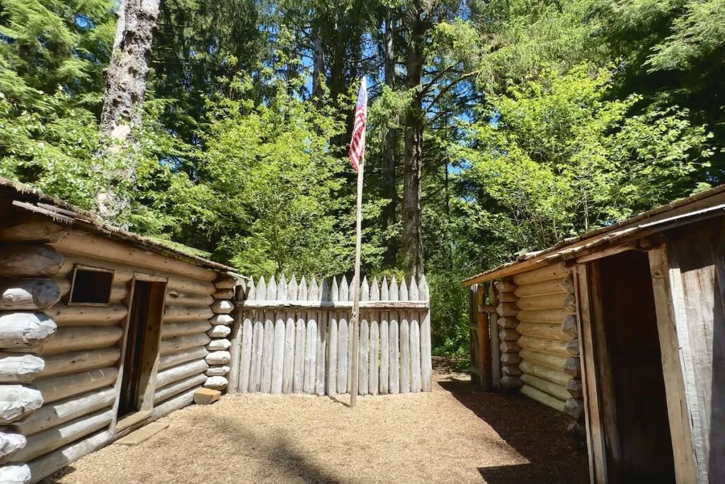 The replica of Fort Clatsop.