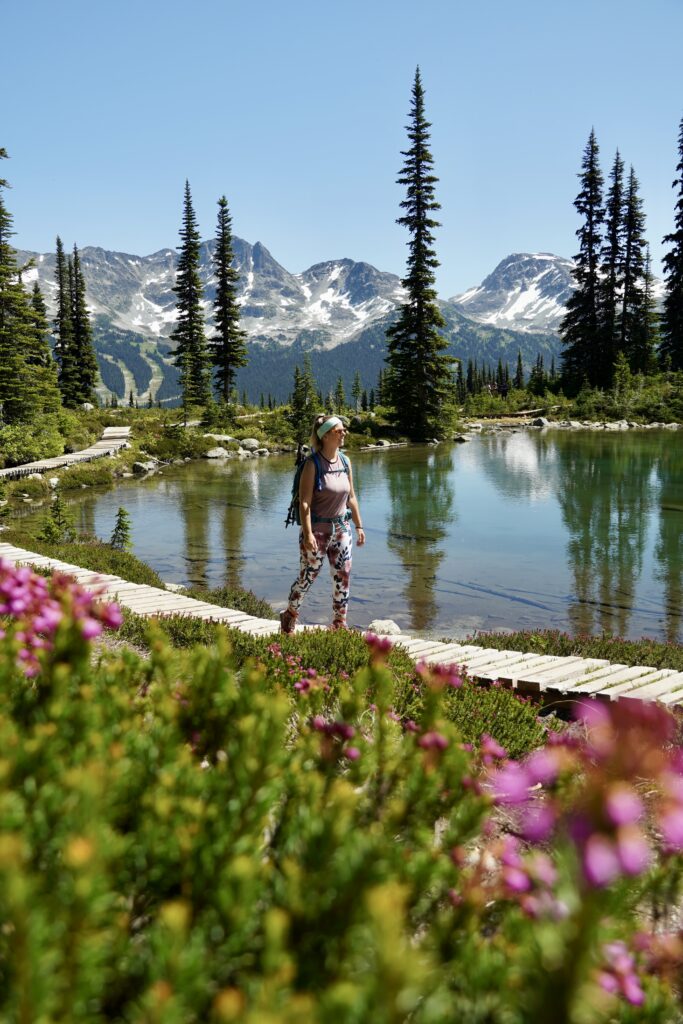 Emily hiking near Harmony Lake in Whistler, BC