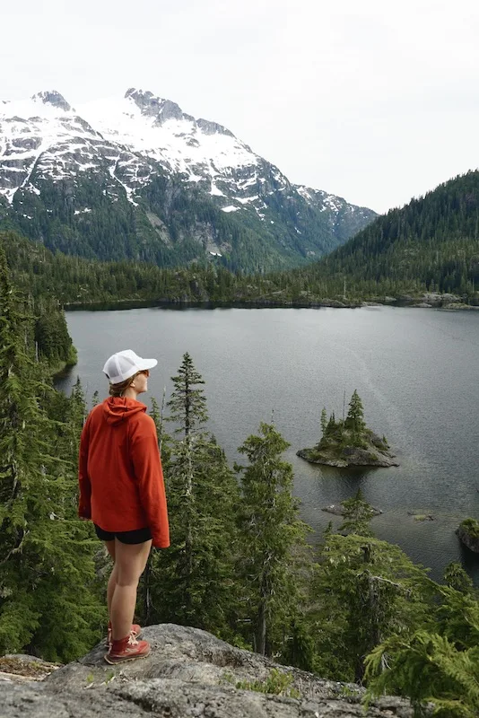 Emily looking out at Bedwell Lake.