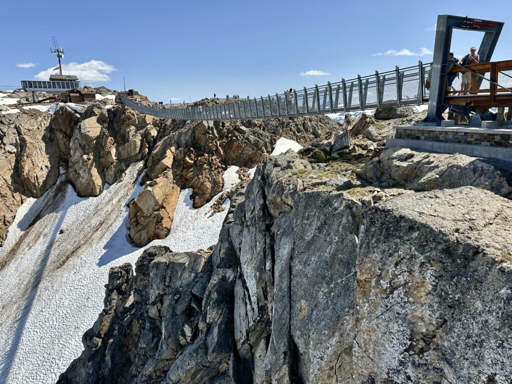 a view of the Cloudraker Suspension Bridge from Ravens Eye