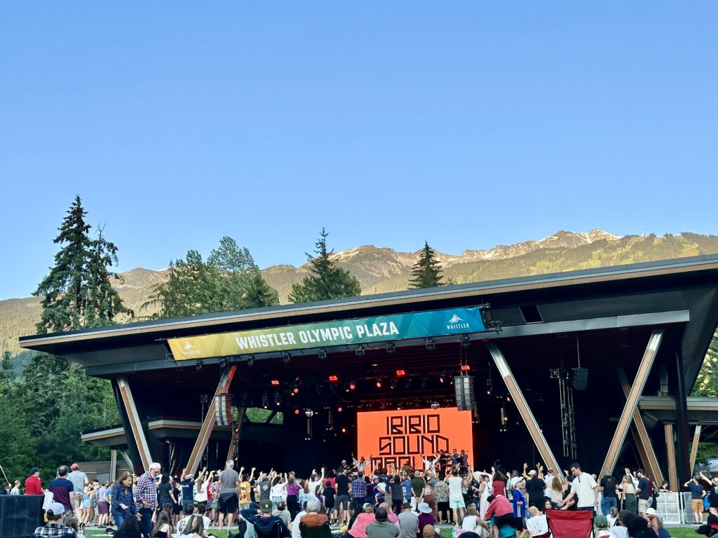 a summer concert at the Whistler Olympic Plaza