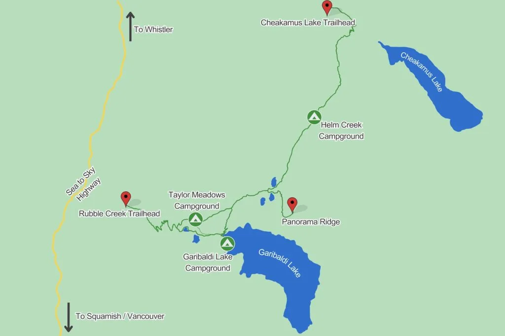 Panorama Ridge Trails Map.