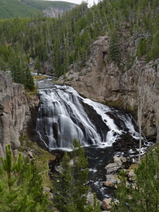 a long exposure of gibbon falls from the short walk