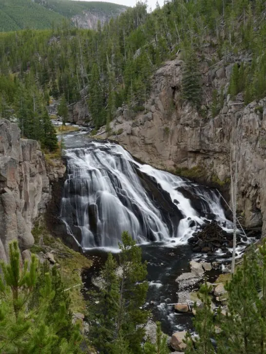 a long exposure of gibbon falls from the short walk