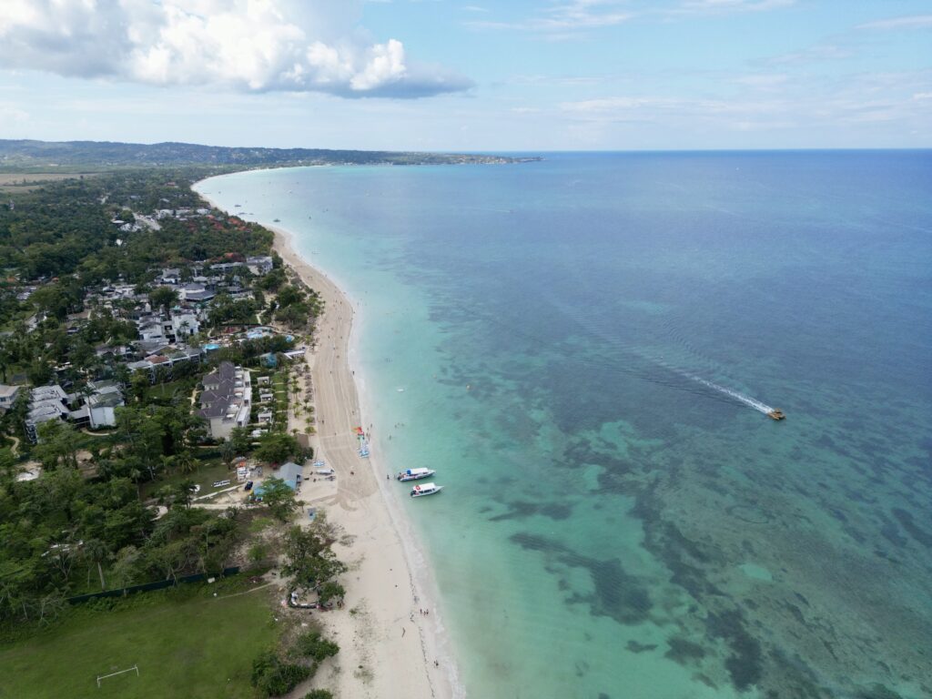 Aerial View of Seven Mile Beach (aka Long Bay)