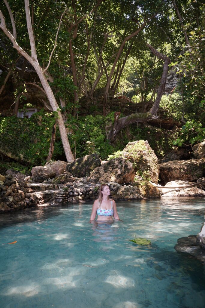 The natural pool at the base of Tembling Beach and Forest