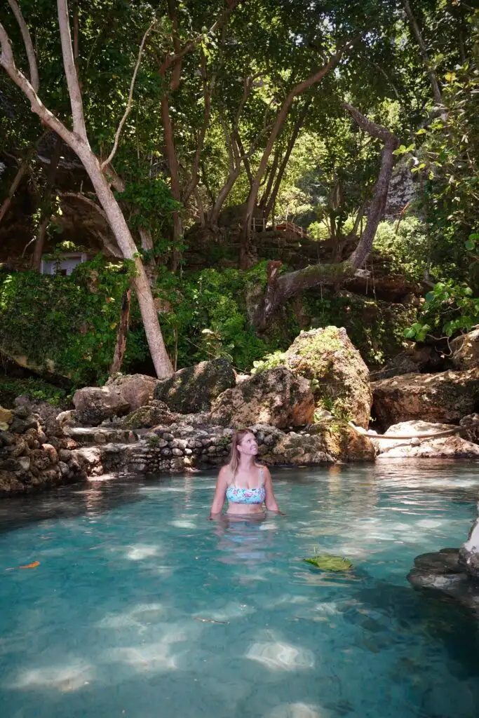 The natural pool at the base of Tembling Beach and Forest