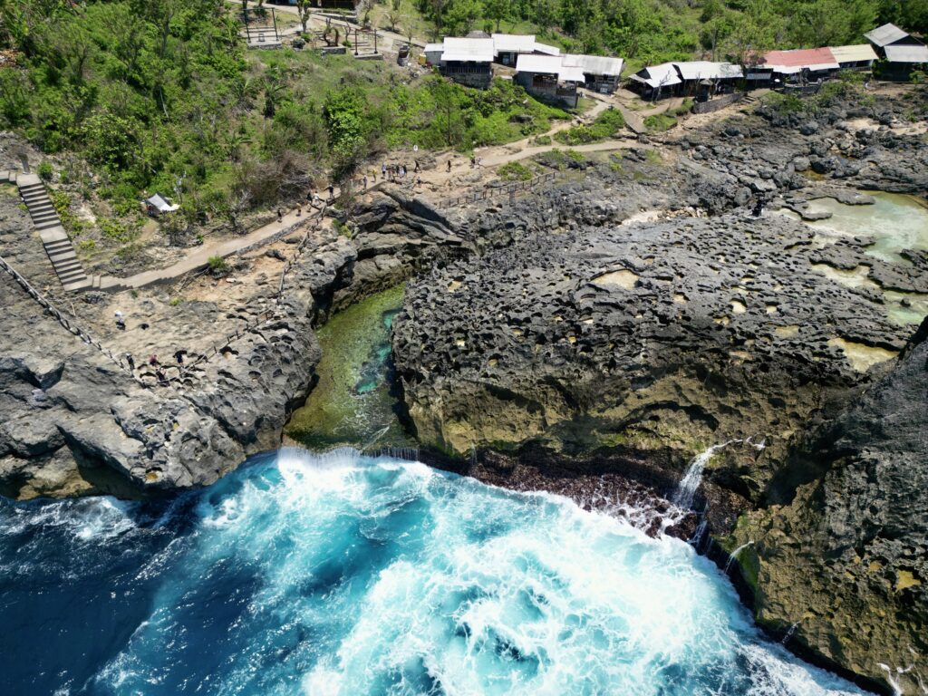 aerial view of Angel's Billabong