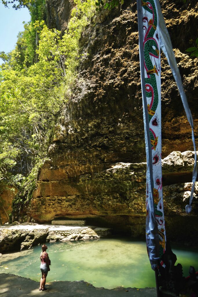 First view of a natural pool at Tembling Beach and Forest