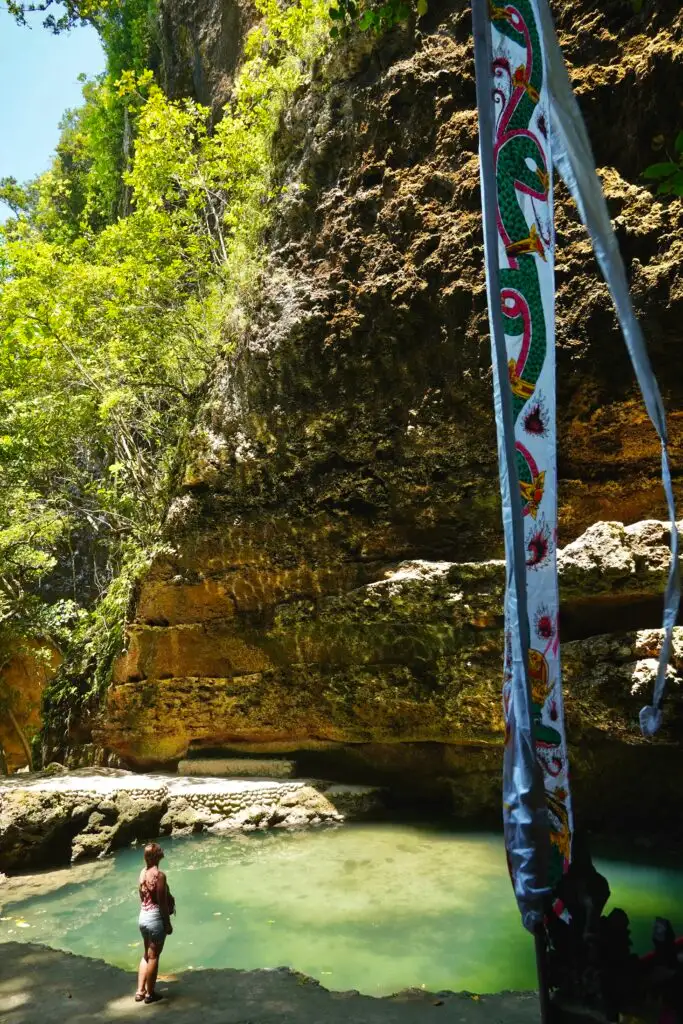 First view of a natural pool at Tembling Beach and Forest