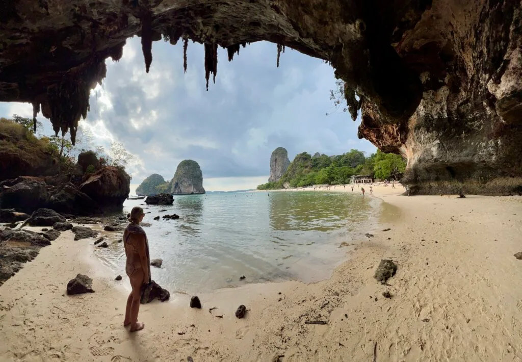 Emily Standing in Princess Cave on Phra Nang Beach