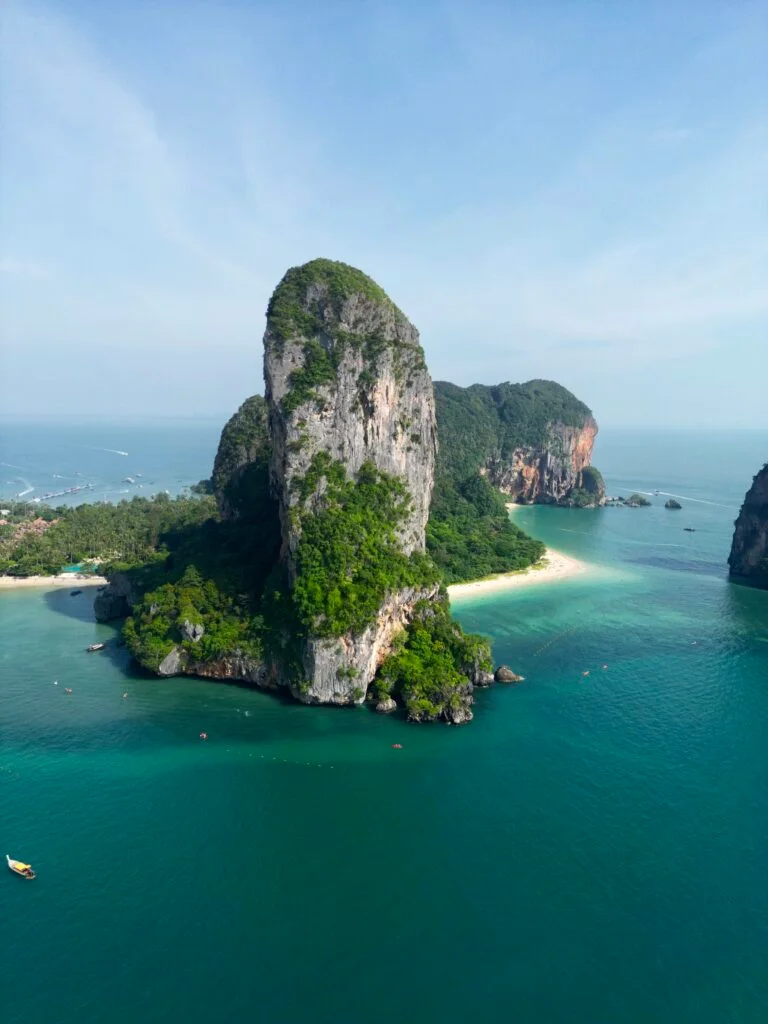 aerial view of Railay Beach and phra nang beach