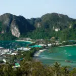 an aerial view of Phi Phi from the viewpoint