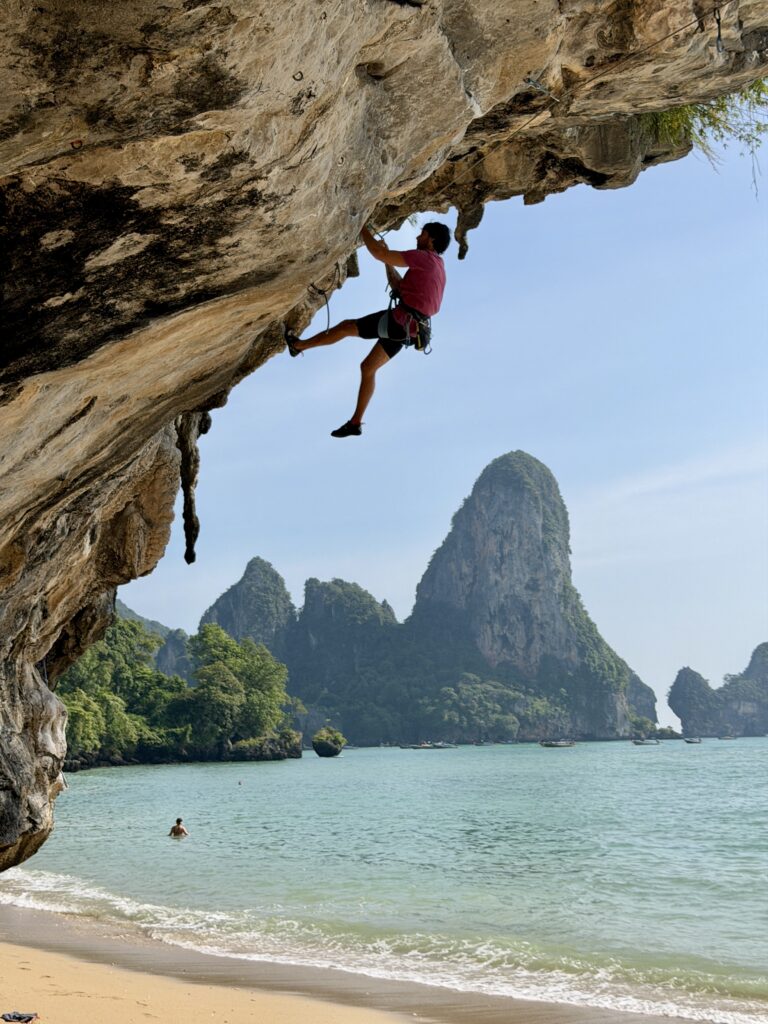 a Rock Climber at Tonsai Beach