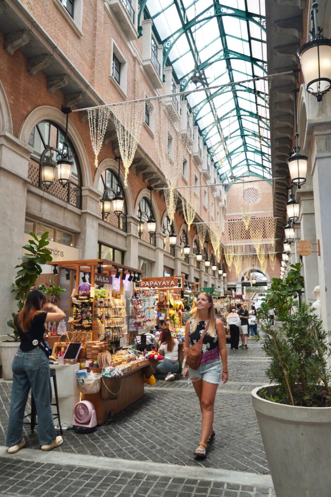 Emily exploring the shops at One Nimman shopping center.